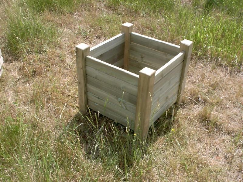 Jardinière carrée en pin - 500x500x390 mm_0