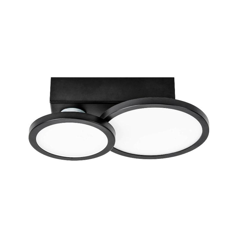 LIGHTME PLAFONNIER LED AQUA GU10 À 2 LAMPES NOIR
