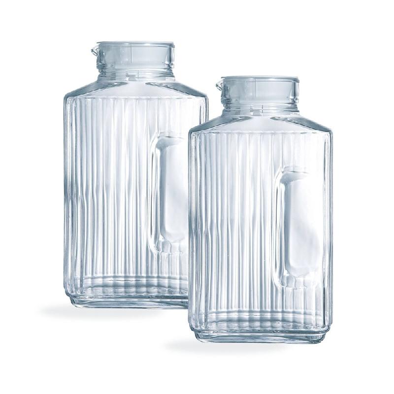 Lot de 2 carafes Quadro 2L - Luminarc - transparent verre 0725765985439_0