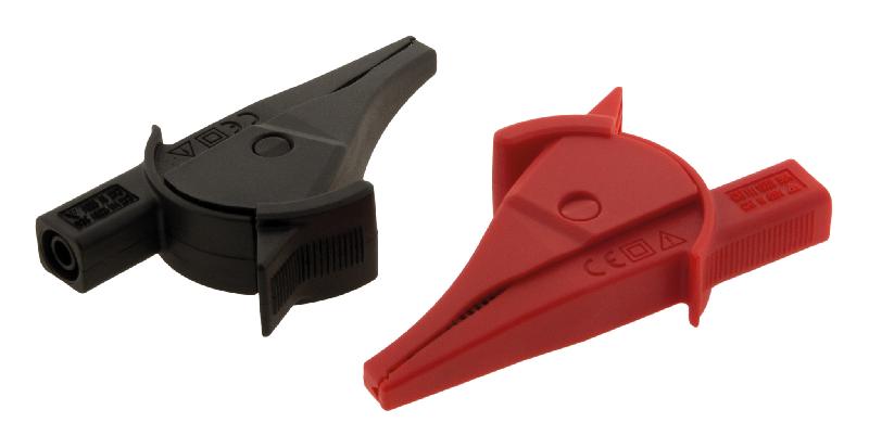 Lot de 2 Pinces Ø4mm de sécurité large ouverture: 1 rouge + 1 noire - Zenitech_0