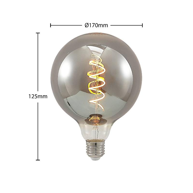 LUCANDE LED E27 G125 4 W 1 800 K DIM FUMÉE X2
