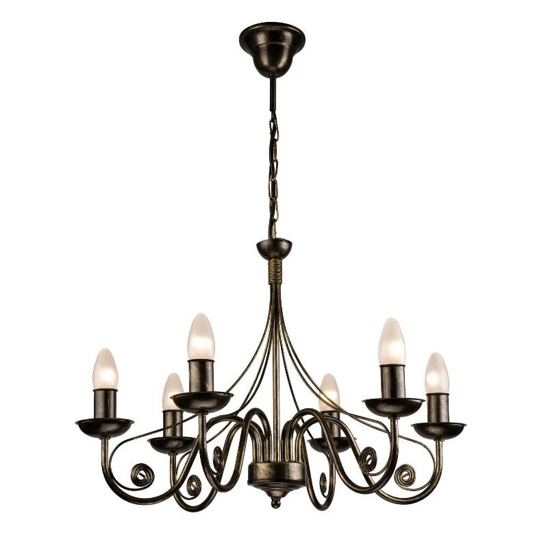 LAMKUR LUSTRE AYLEEN À SIX LAMPES 1 NIVEAU, NOIR