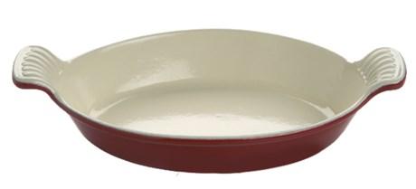 MATFER - PLAT OVAL FONTE ÉMAILLÉE ROUGE 340 MM - 071087