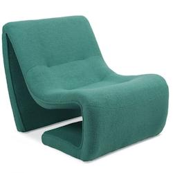 MENZZO Fauteuil design Feldon Tissu bouclette Vert - vert 3327480071151_0