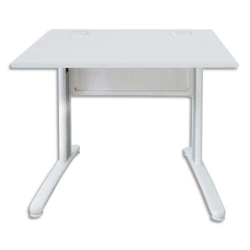 MT International - Bureau droit pied en L blanc MT5 - Dimensions : L80 x H73 x P80 cm_0