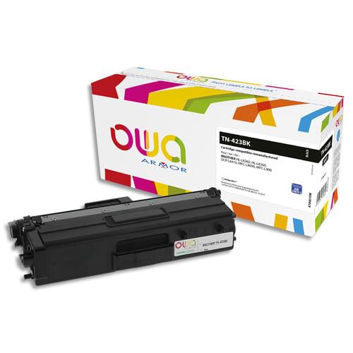 Toner remanufacturé OWA TN-423BK - Compatible Brother - Haute capacité - 6500 pages - Noir_0