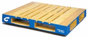 Palette à blocs en bois - norme nord-américaine (122 x 51 cm ou 48 x 20 po) - conception robuste avec 4 entrées et capacité de 1 270 kg_0