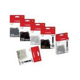 PGI-29 - PACK DE 6 CARTOUCHES D'ENCRE COULEUR: MBK/PBK/DGY/GY/LGY/CO - PRODUIT D'ORIGINE CANON - 4868B018