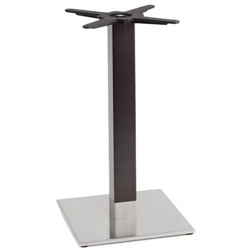 PIED TABLE TIFFANY HT 73 BASE CARRÉE INOX COL HÊTRE WENGUÉ - S-CAB
