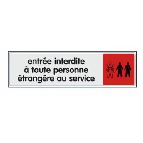 PLAQUETTE SIGNALÉTIQUE EN PLEXIGLASS - 170 X 40 MM - ENTRÉE INTERDITE NOVAP