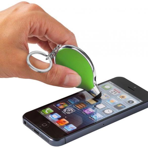 Porte-clé torche et stylet Presto - triple fonctions avec LED blanche - personnalisable en tampographie_0