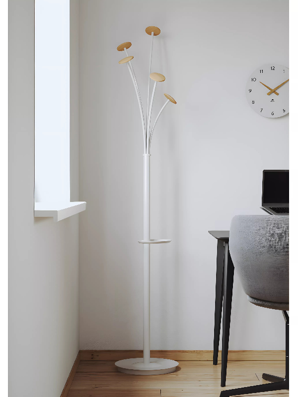 Porte manteau design blanc & bois clair FESTY_0