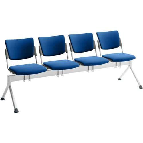 POUTRE CAMPUS TAPISSÉE TISSU POUR VISITEUR - 4 PLACES - BLEU - QUADRIFOGLIO