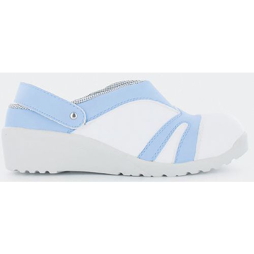 SABOT DE SÉCURITÉ FEMME EN MICROFIBRE BLANCHE ET BLEUE T40 - NORDWAYS
