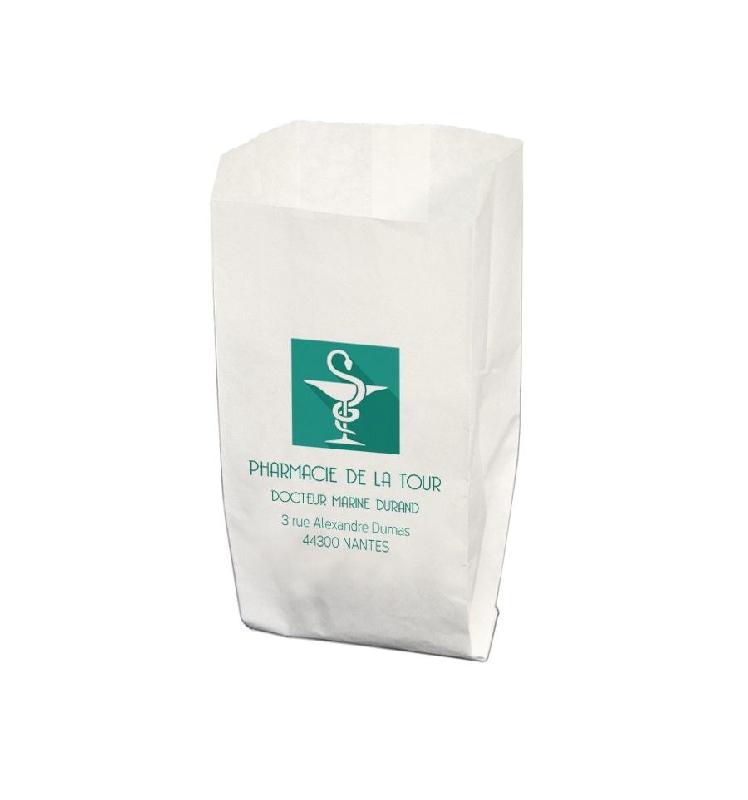 Sac papier kraft blanchi 9x6,5x26 cm - personnalisation 1 à 4 couleurs - écologique et recyclable_0
