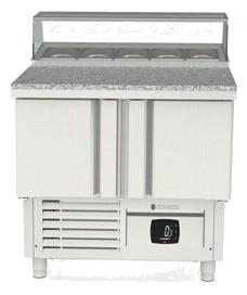 Saladette réfrigérée professionnelle inox 700 positive 2 portes ave... - PMFP-100_0