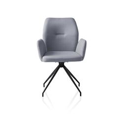 SalesFever Fauteuil | Fonction de rotation à 180° | Revêtement en tissu structuré | Cadre en métal | L 59 x P 58 x H 88 cm | gris foncé – noir_0