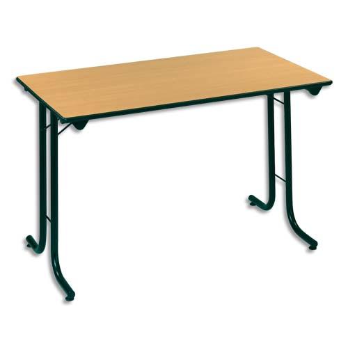 Sodematub table polyvalente pliante rectangulaire 120 x 70 cm hêtre/noir_0