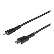 STARTECH.COM CÂBLE USB-C VERS LIGHTNING NOIR ROBUSTE 1M - CÂBLE DE CHARGE/SYNCHRONISTATION USB TYPE C VERS LIGHTNING FIBRE ARAMIDE - IPAD/IPHONE 12 CERTIFIÉ APPLE MFI