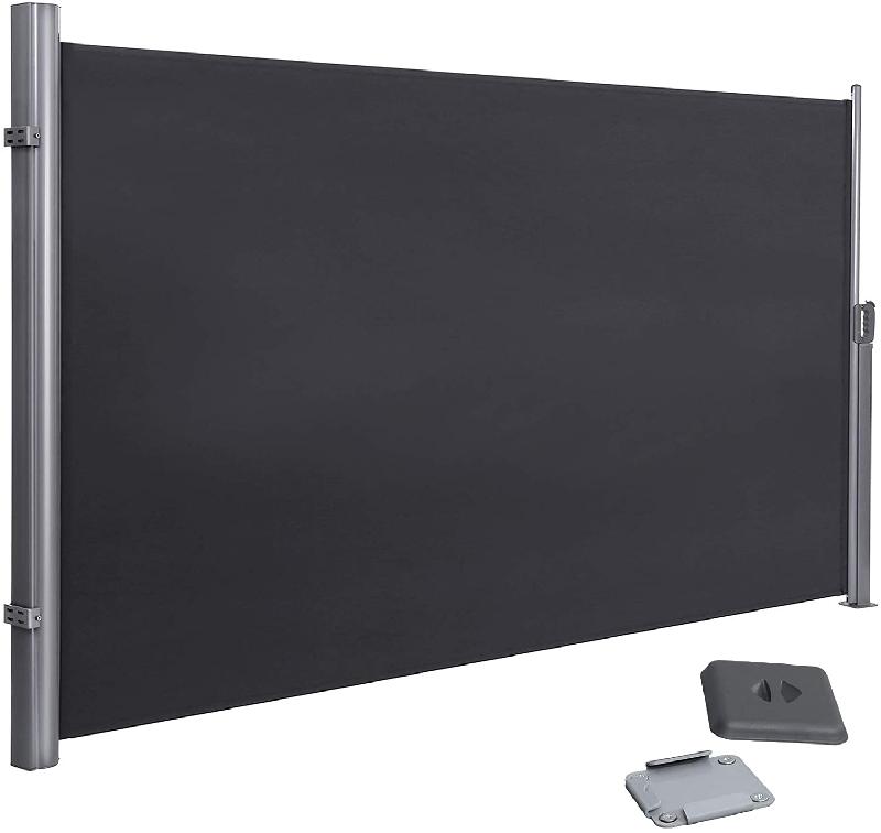 Store latéral gris foncé pour balcon et terrasse - Brise-vue pare-soleil 160 x 350 cm - Réf. 12_0000199_0