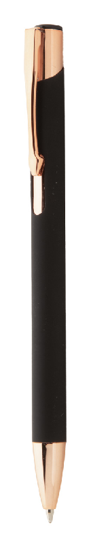 Stylo à bille en aluminium recyclé - finition caoutchoutée et détails rose doré - spécial gravure laser miroir_0