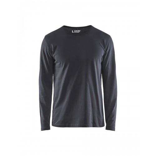 T-SHIRT DE TRAVAIL UNI À MANCHES LONGUES 3500 100% COTON - GRIS - XS BLAKLADER
