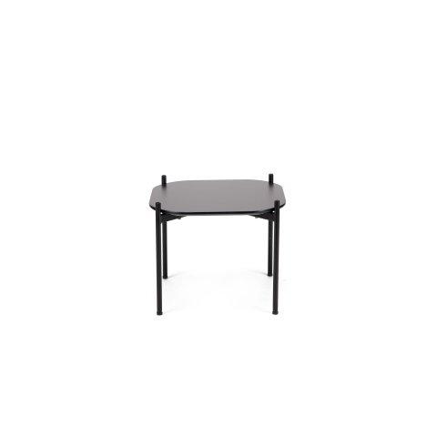 TABLE BASSE MEET H.40 X L.50 X P.50 CM PLATEAU NOIR PIÈTEMENT NOIR