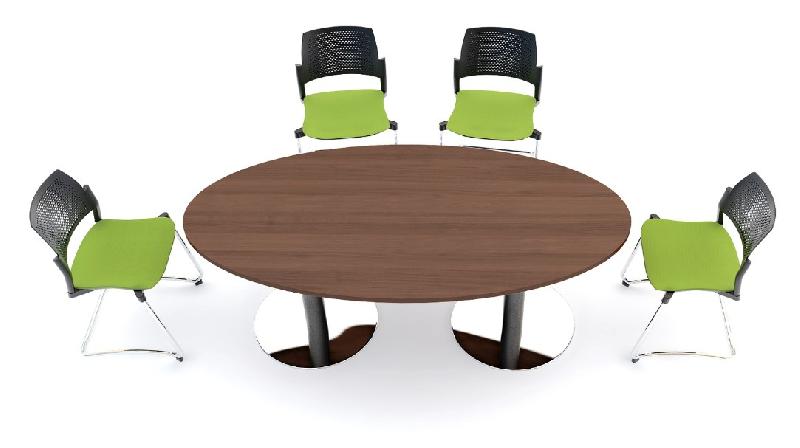 Table de réunion ovale Ogi - MDD. - 200, Noir, Wenge_0