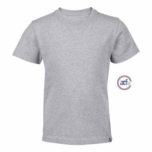 TEE-SHIRT PERSONNALISABLE COL ROND ENFANT EN COTON GRIS CHINÉ
