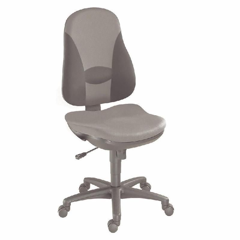 TOPSTAR SIÈGE DE BUREAU À ROULETTES NOA - AJUSTABLE - EN TISSU - HAUTEUR DOSSIER  57 CM - COULEUR GRIS ET NOIR