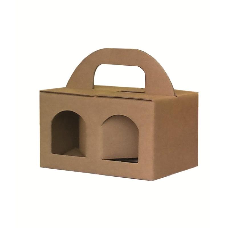 Valisette kraft 2 pots carton 17x8x9 cm - par 10_0