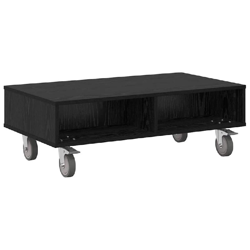 VidaXL Table d'appoint avec roues Chêne noir 90 x 50 x 30 cm Modèle Flex Prime Élite - 891017_0