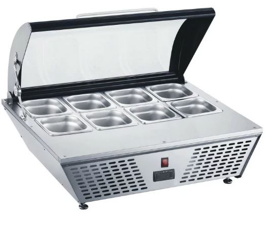 Vitrine réfrigérée en acier inoxydable - 67 L - 8 bacs GN 1/6 - Bubble Tea_0