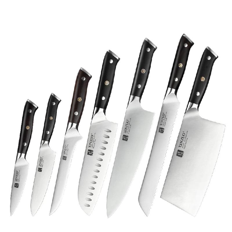 XinZuo - Set de couteaux en acier inoxydable 7 pièces - Série B13S Yu - multicolore multi-matériau B13S-A7_0