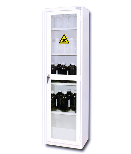 Armoire de sûreté vitrée simple pour produits nocifs et irritants - Réf : AMS 1492 - BIOLAB - Modèle monocolonne avec portes battantes_0