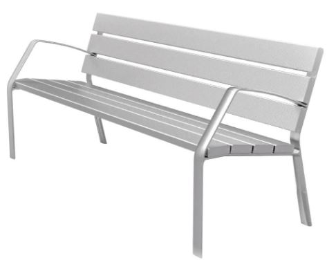 Banc public Modo-10 - 7 lames - 180 cm - aluminium anodisé ou peint en bleu_0