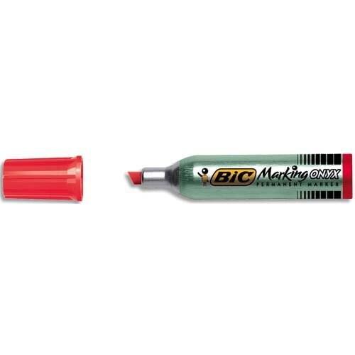 BIC 11404 Marqueur Onyx Marker 1481 Pointe Biseautée Tracé 4-7mm Indélébile Tous Supports Corps Métal Assorties - 3086129998975_0