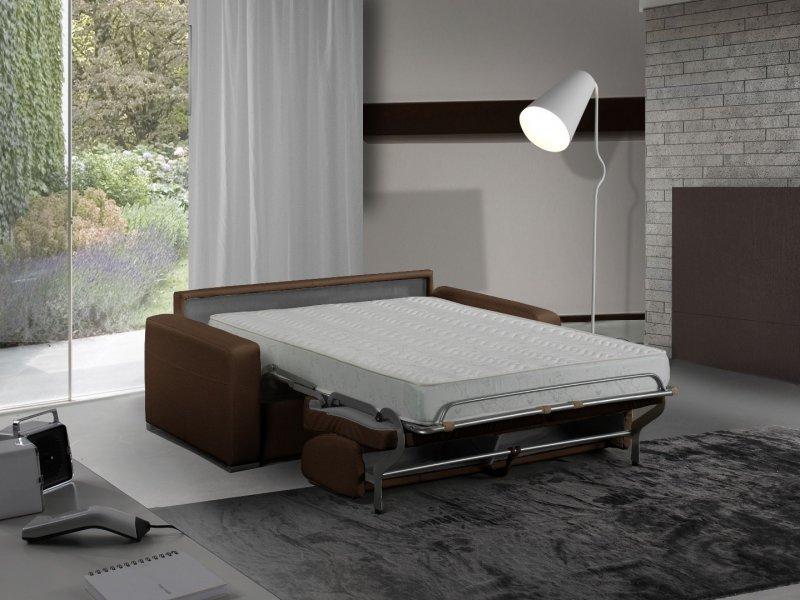 CANAPÉ LIT 3 PLACES MASTER CONVERTIBLE EXPRESS 140 CM POLYURÉTHANE MARRON  MATELAS 18 CM INCLUS_0