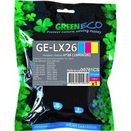 Cartouche jet d'encre compatible Lexmark Z13/Z23/Z25/Z33/Z35/Z645 (LX26/10N0026) - C/M/Y*12ml - Réf. 00761CS_0