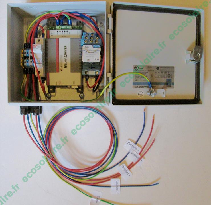 Coffret avec 1 relais d'alarme - récupération d'information de tension dans système solaire - 12V DC_0