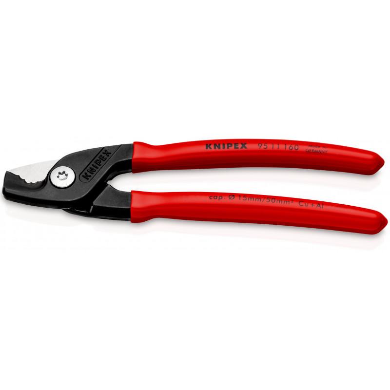Coupe-câbles StepCut - 160mm - Gainage PVC - Cu/Al Ø15mm/50mm² - KNIPEX | 95 11 160_0
