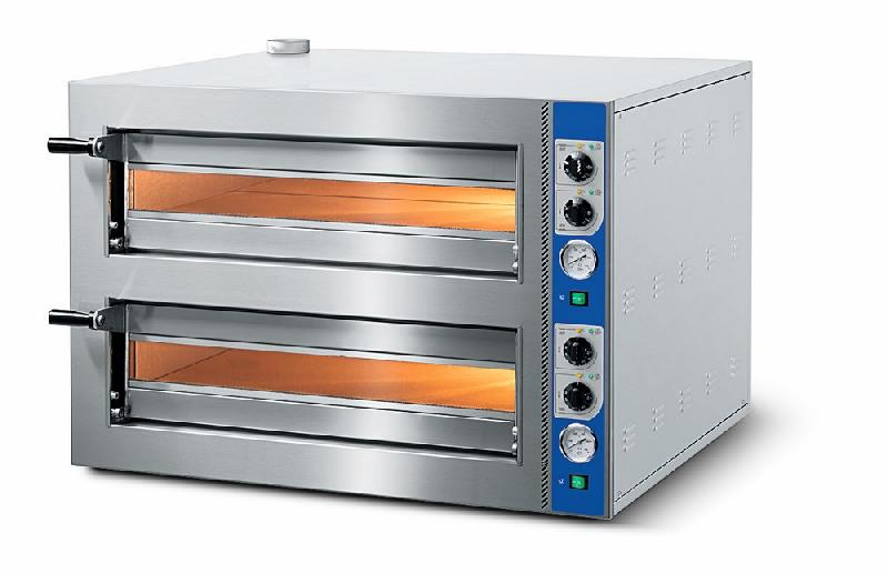 Four à pizza électrique Virtus CAB0033/CN - 4+4 pizzas Ø 350 mm, contrôle mécanique, 10,4 kW_0