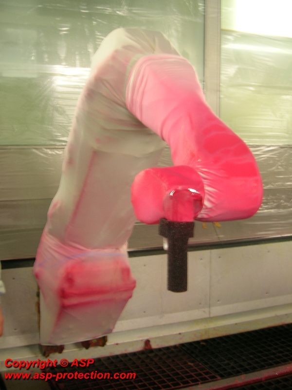 Fourreaux - protection pour robot industriel - asp - confectionnée en tissu non tissé base pe_0