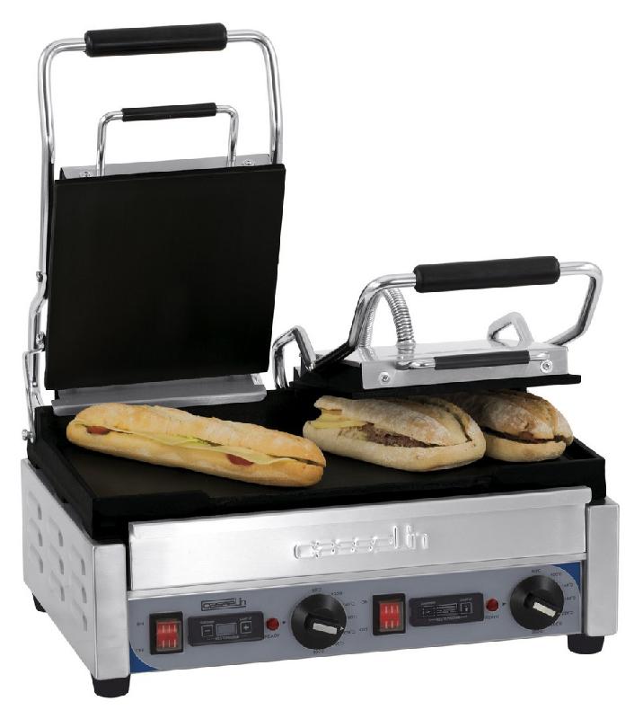 Grill panini pro double premium lisse - lisse avec minuteur dimensions l 490 x p 520 x h 265 mm - CGP2LLPT_0