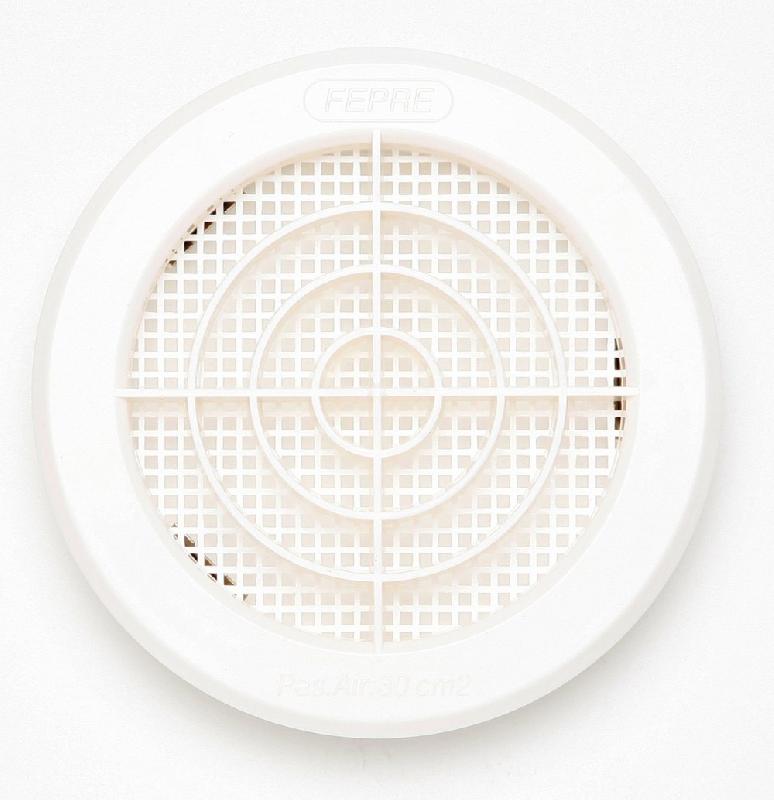 Grille d'aération ABS naturel - Diamètre 12.1 cm - Intérieur et extérieur - Avec moustiquaire_0
