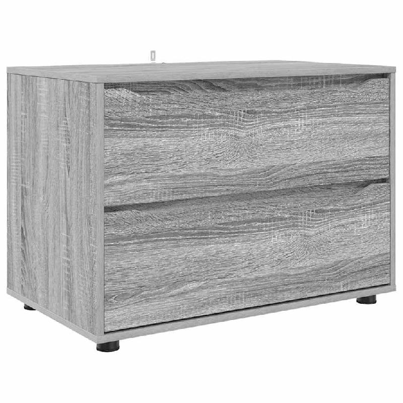 Helloshop26 - Armoire de rangement rectangulaire avec tiroirs pratiques style minimaliste salon chambre 80 x 48 x 57 cm en bois gris 02_0054597 - gris_0
