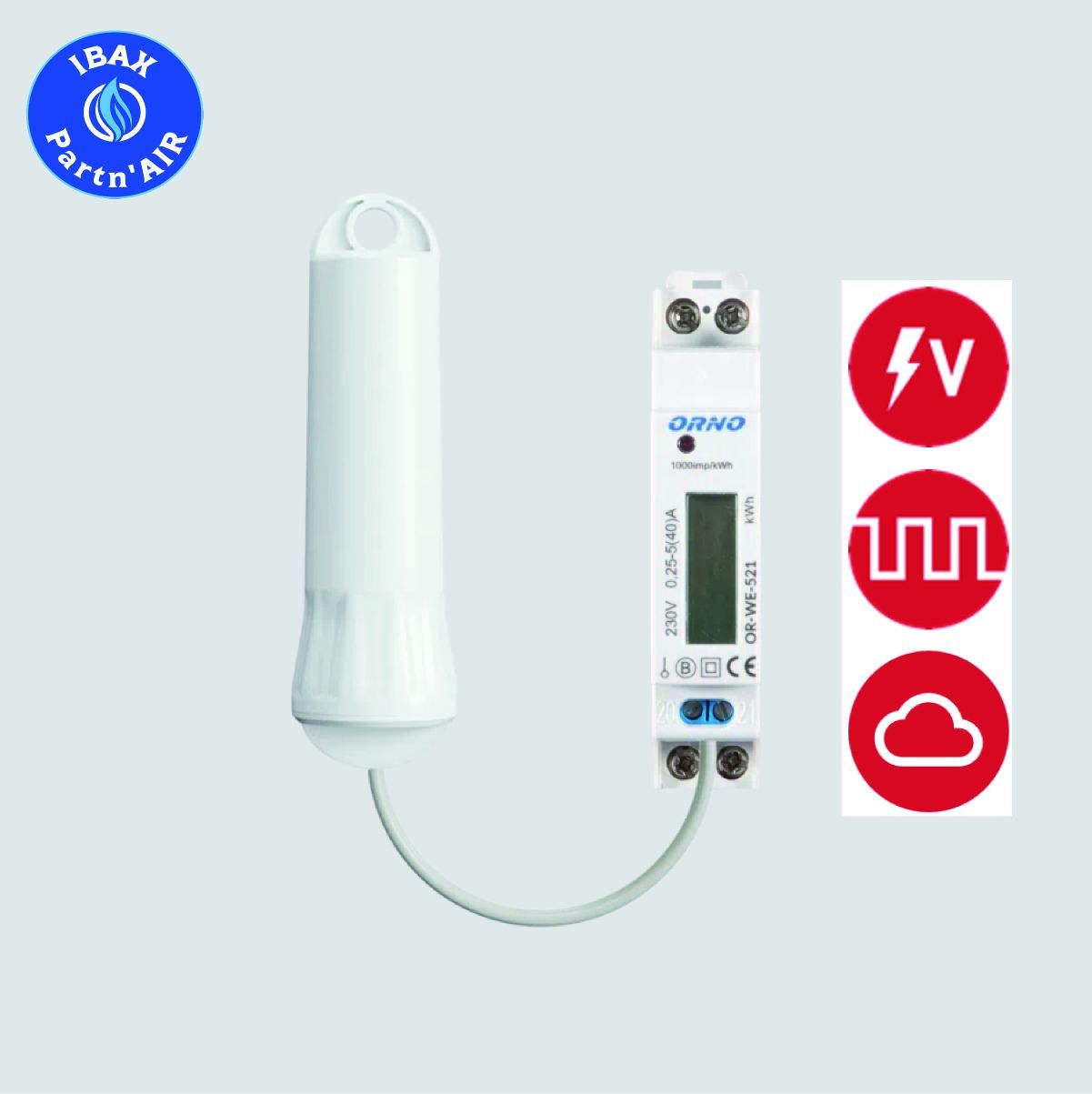 Kit compteur d'énergie électrique monophasé sans fil connecté - Base ARANET - Indice de protection IP67_0