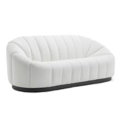 Oviala Business Canapé 3 places en tissu écru - blanc polyester 113649_0