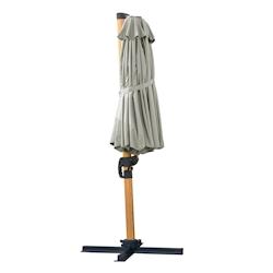 Oviala Business Parasol déporté rotatif 360° 3 têtes (4,5 x 2,65 m) + housse gris - gris polyester 112123_0