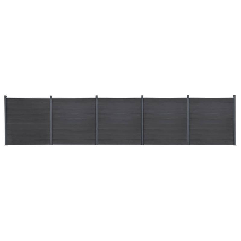 Vidaxl ensemble de panneaux de clôture gris 872x186 cm wpc 3211835_0